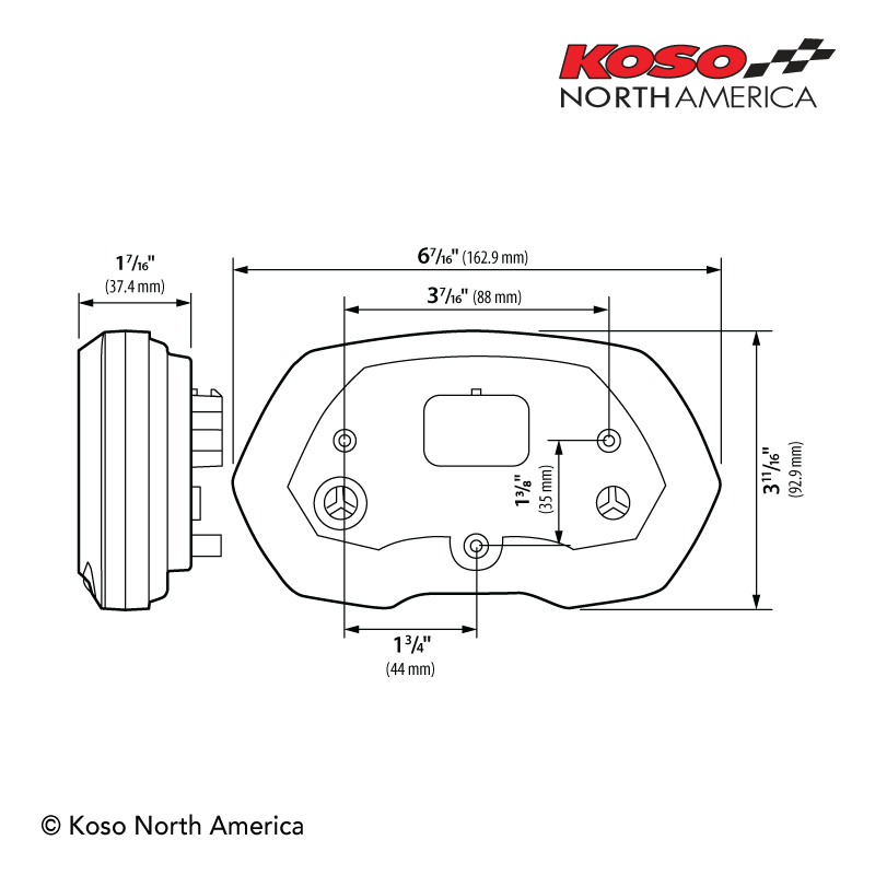 Koso RXF contachilometri multifunzione TFT universale