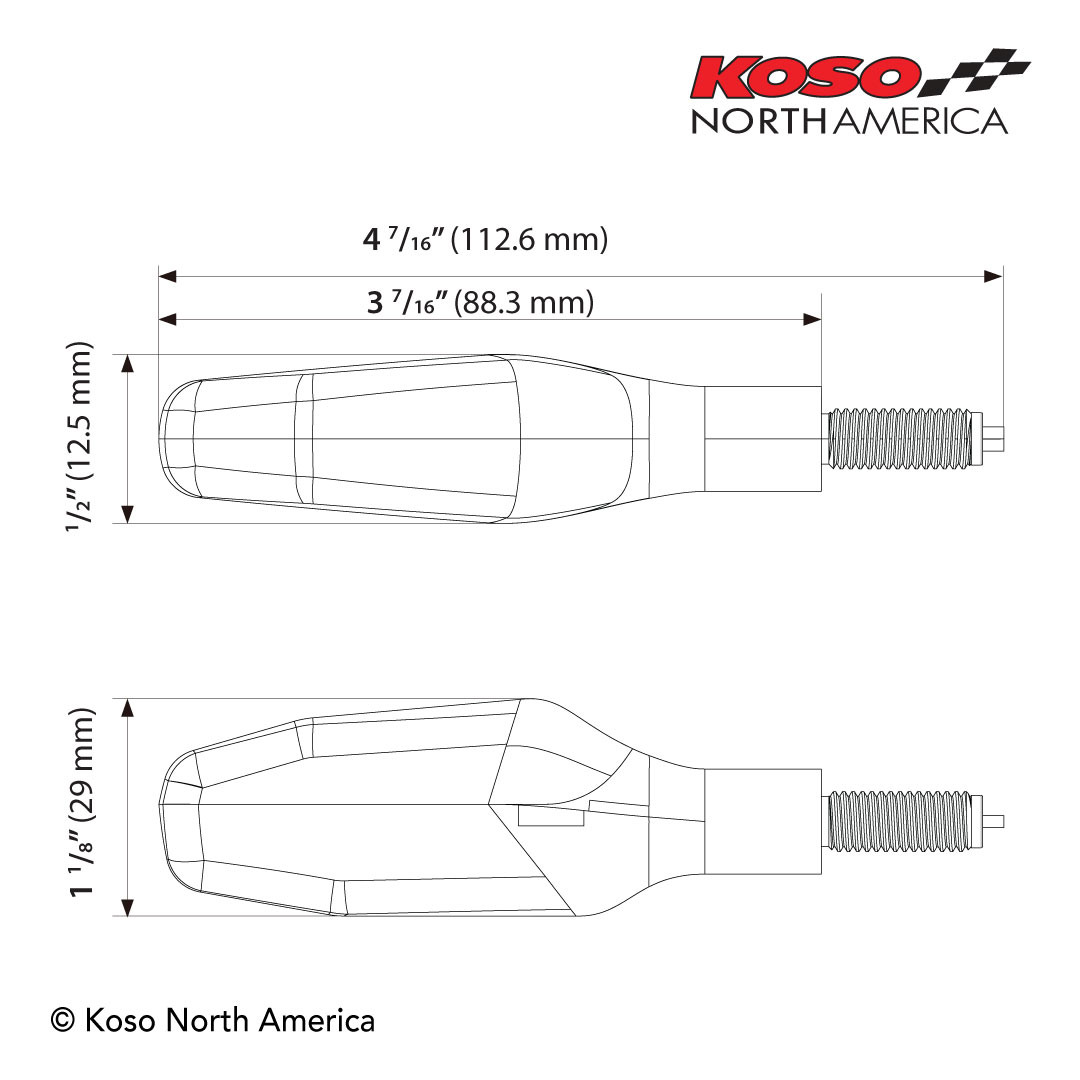 Koso GW-04 frecce LED sequenziali coppia M8 alluminio