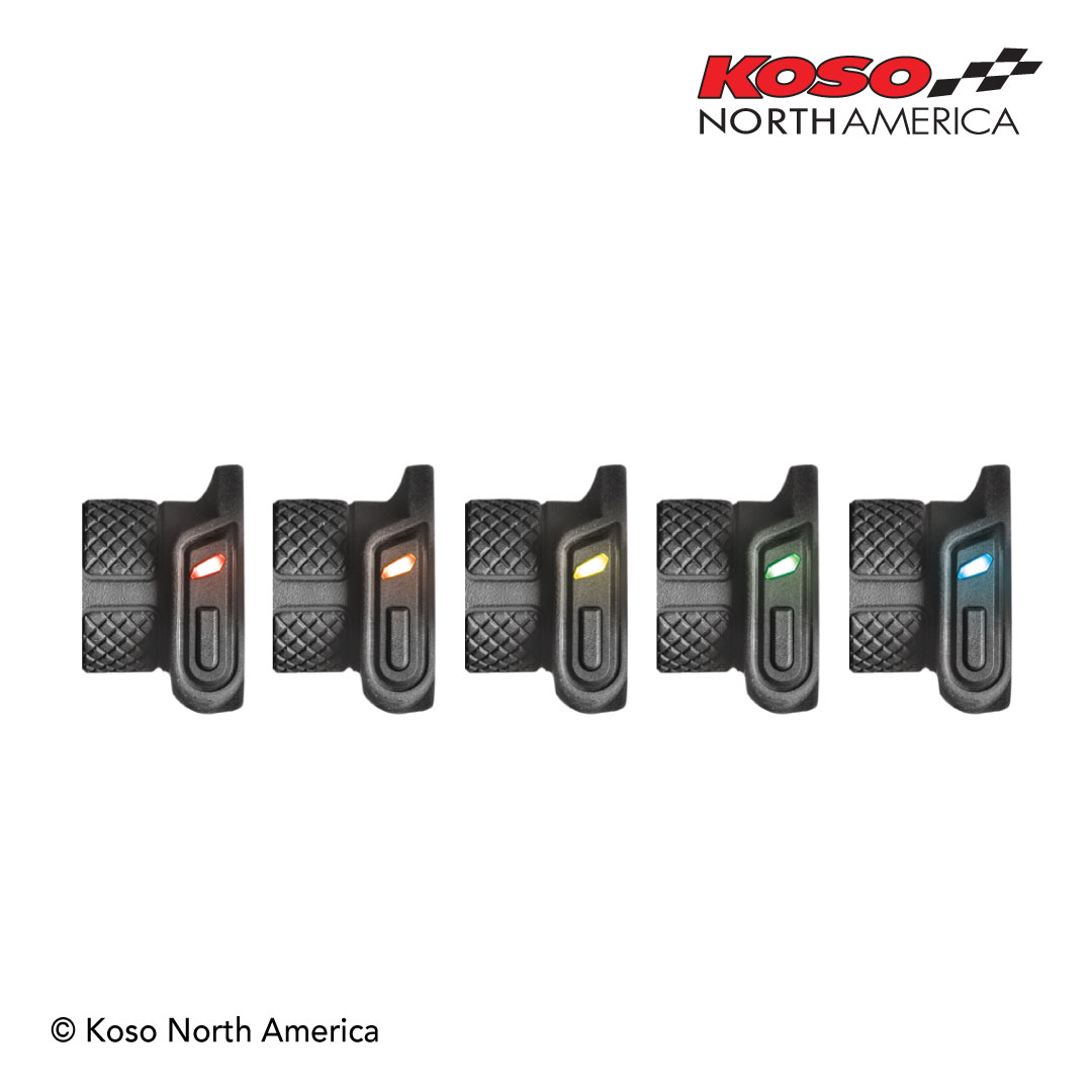 Koso Titan-II manopole riscaldate cromate Harley gas elettronico
