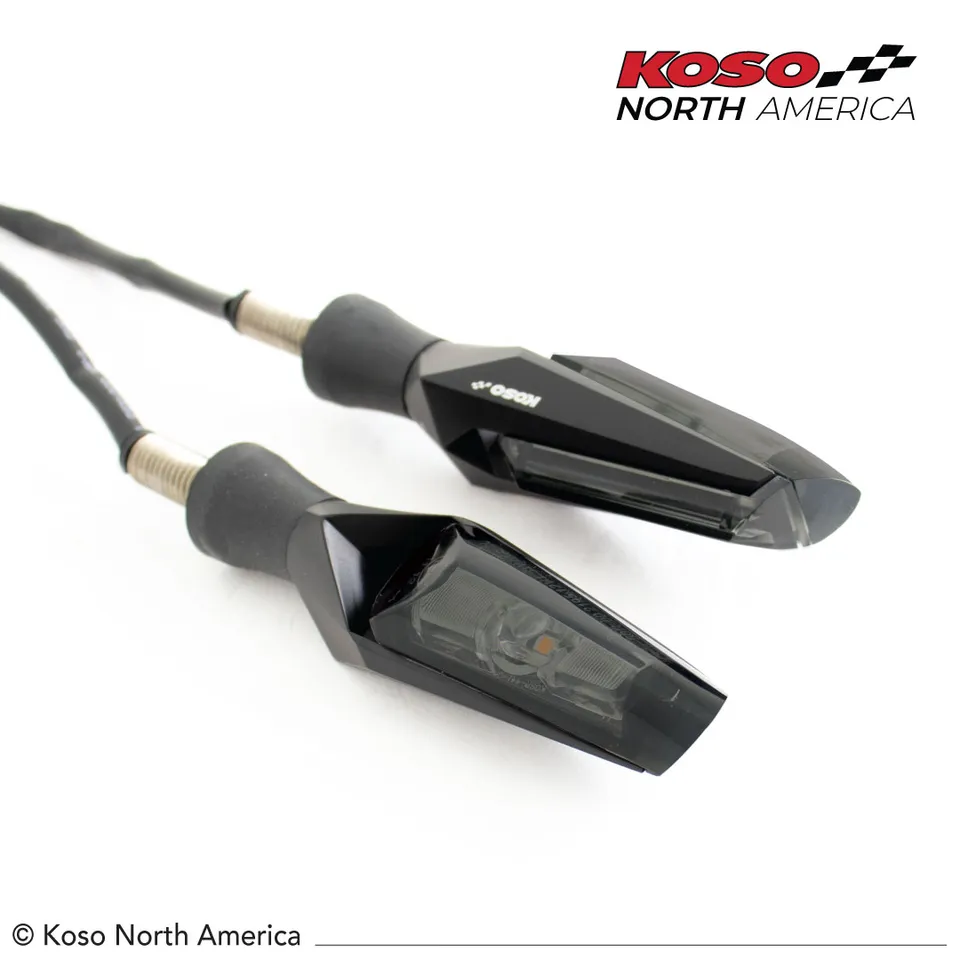 Koso Mars LED frecce moto nere fumé coppia