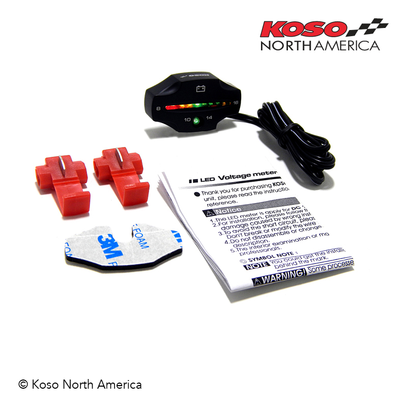 Koso CNC voltmetro LED alluminio con allarme