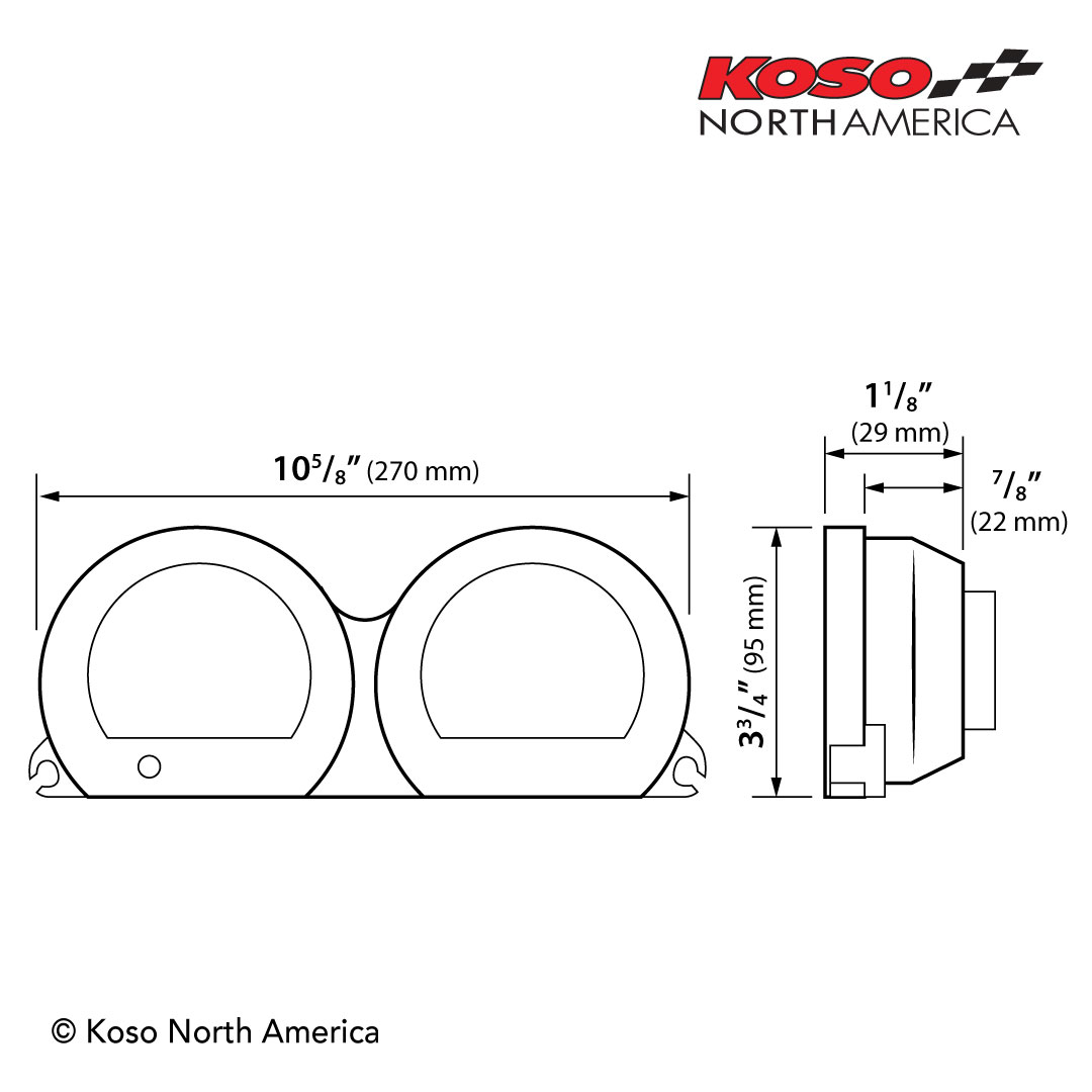Koso HD-03L kit strumenti LED Harley blu 4 pezzi