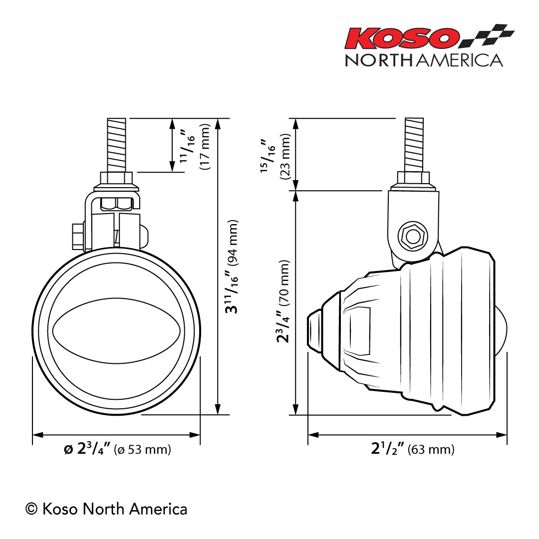 Koso Aurora fari fendinebbia LED alluminio 12V
