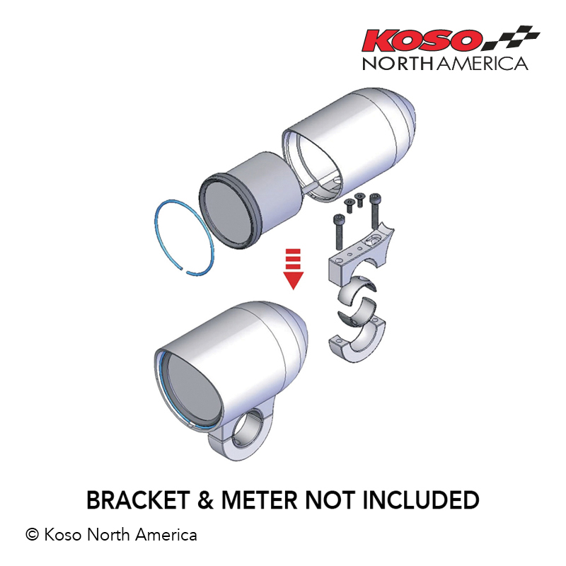 Koso Chrome Bullet guscio cromato staffe 1.25 1.50 pollici