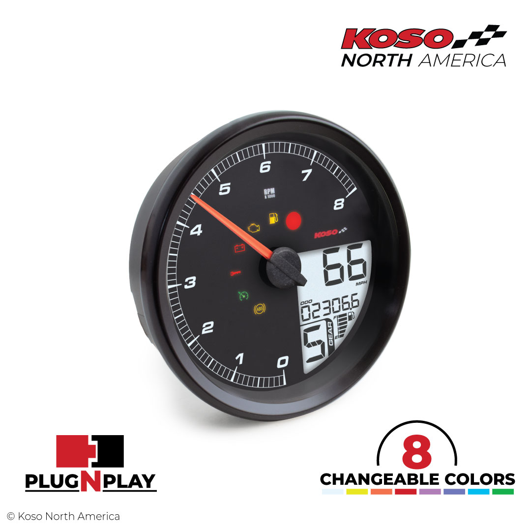 Koso HD-05 contachilometri multifunzione nero Harley