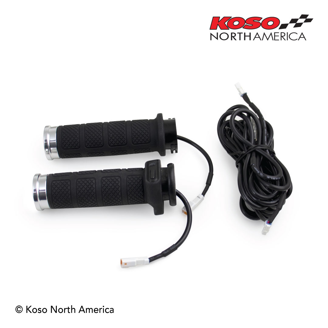 Koso Titan-II manopole riscaldate Harley cavo chrome