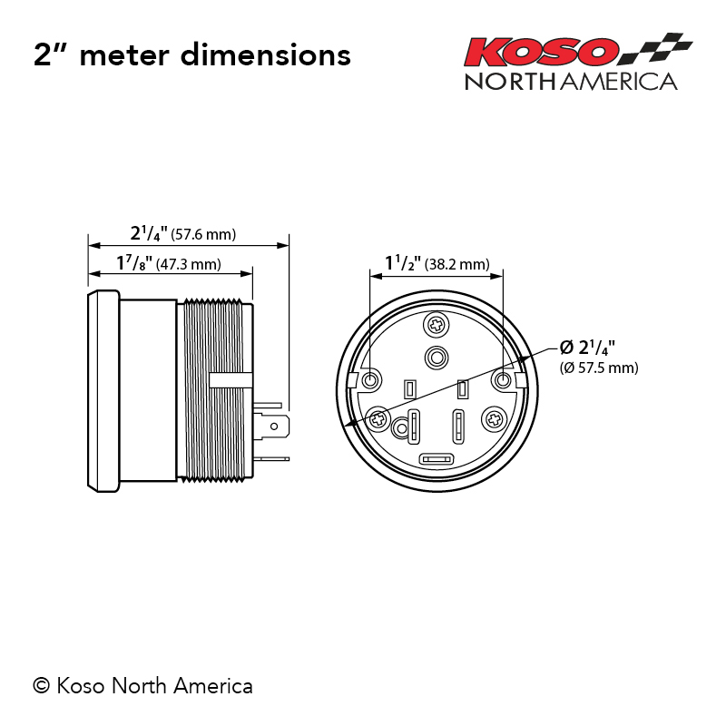 Koso HD-02P manometro olio Harley cornice nera