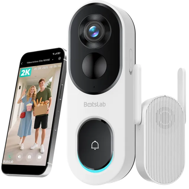 Botslab videocitofono WiFi 2K bianco IP66