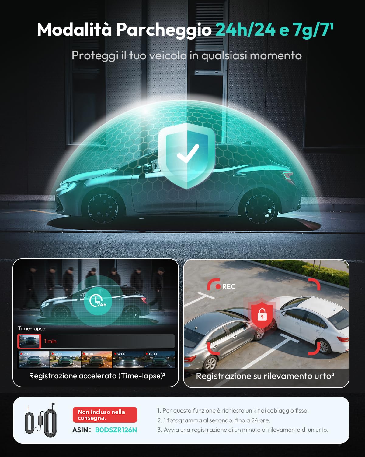 Botslab G300H Plus dash cam 4K fronte+retro vocale
