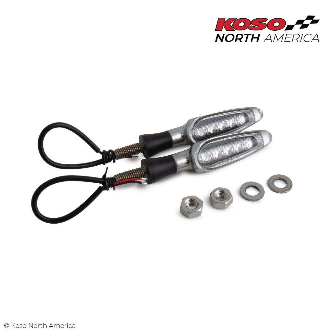 Koso Unlimited frecce LED moto cromate coppia ambra