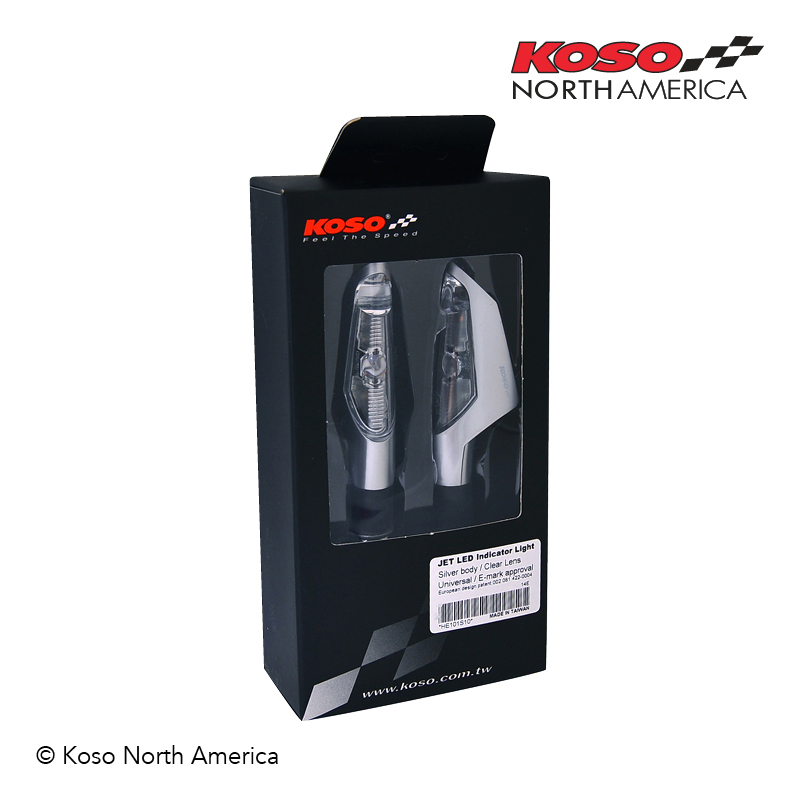 Koso Jet frecce LED moto nere lente fumé coppia