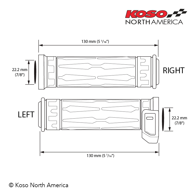Koso Apollo manopole riscaldate motoslitta ATV 5 livelli