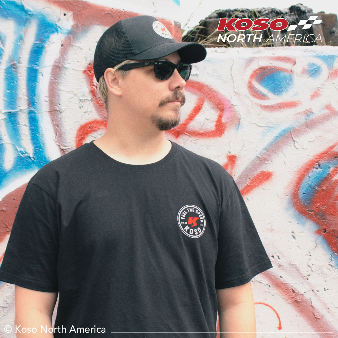 Koso Feel The Speed t-shirt nera cotone grafica