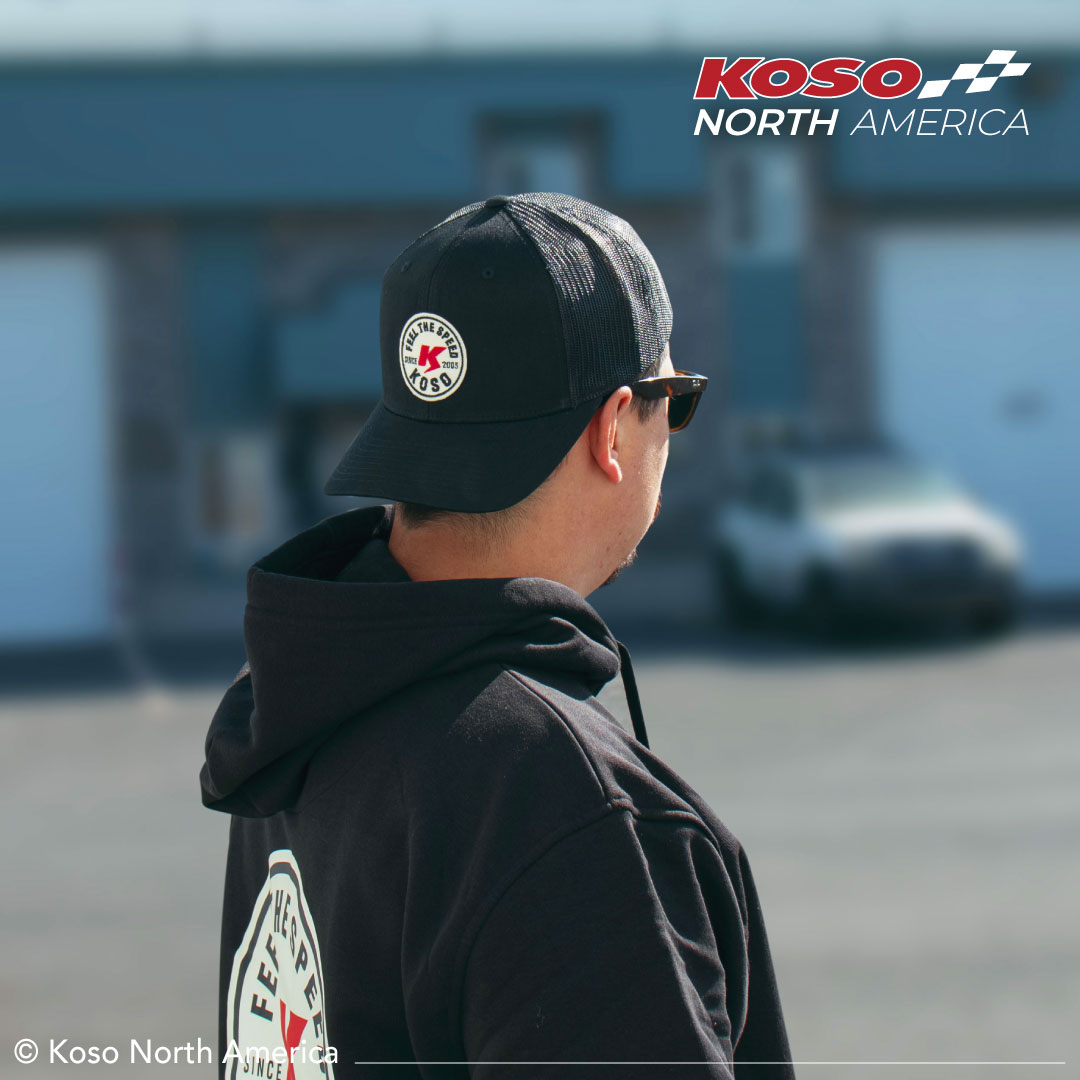 Koso Feel The Speed Vintage Logo cappellino trucker nero mesh