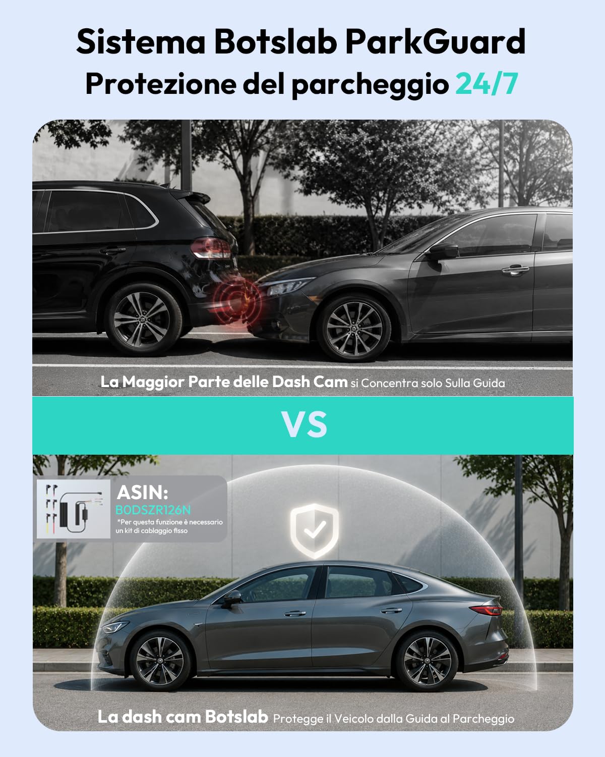 Botslab G300H Plus dash cam auto 4K doppia 64GB