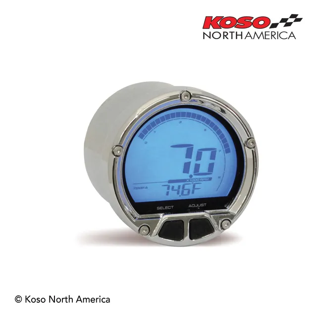 Koso DL-02R contagiri cromato Harley-Davidson retroilluminato