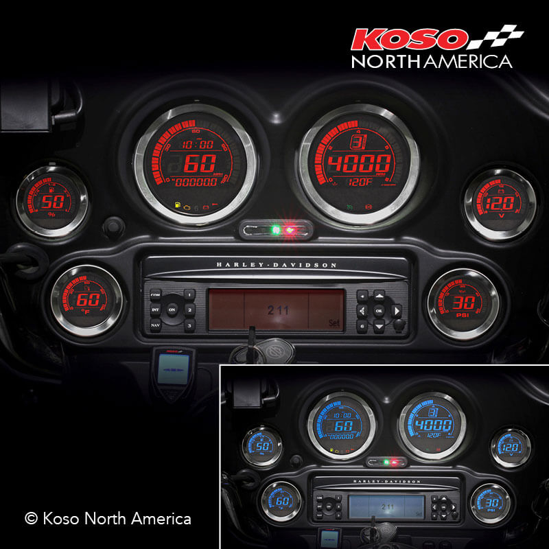 Koso HD-02T termometro aria Harley cornice argento