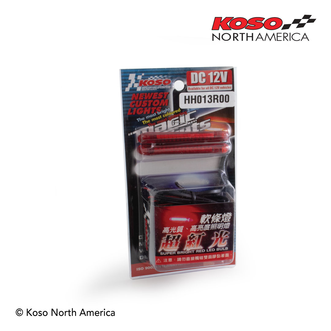 Koso barra LED rossa 69 mm luce targa moto