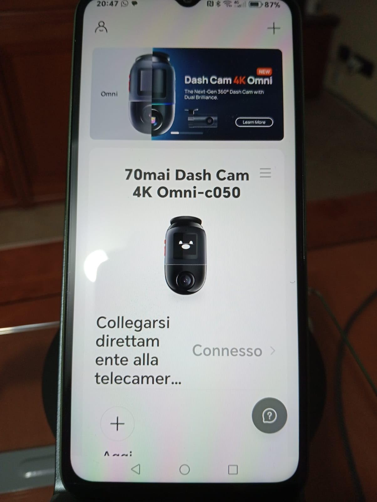 70mai 4K Omni dash cam auto dual 4K+1080P 360°