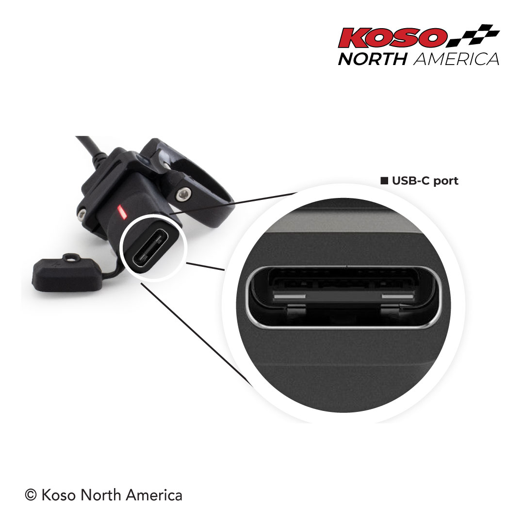 Koso Adattatore USB-C presa USB moto 12V ricarica rapida