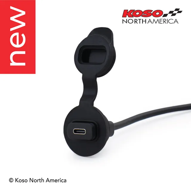 Koso Single Port USB Charger caricatore USB moto Type-C con tappo