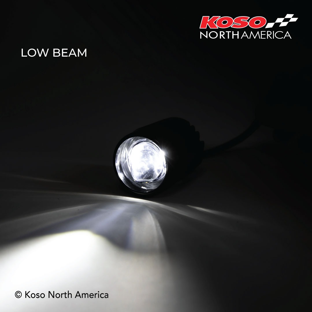 Koso Mini faro LED moto omologato E-mark