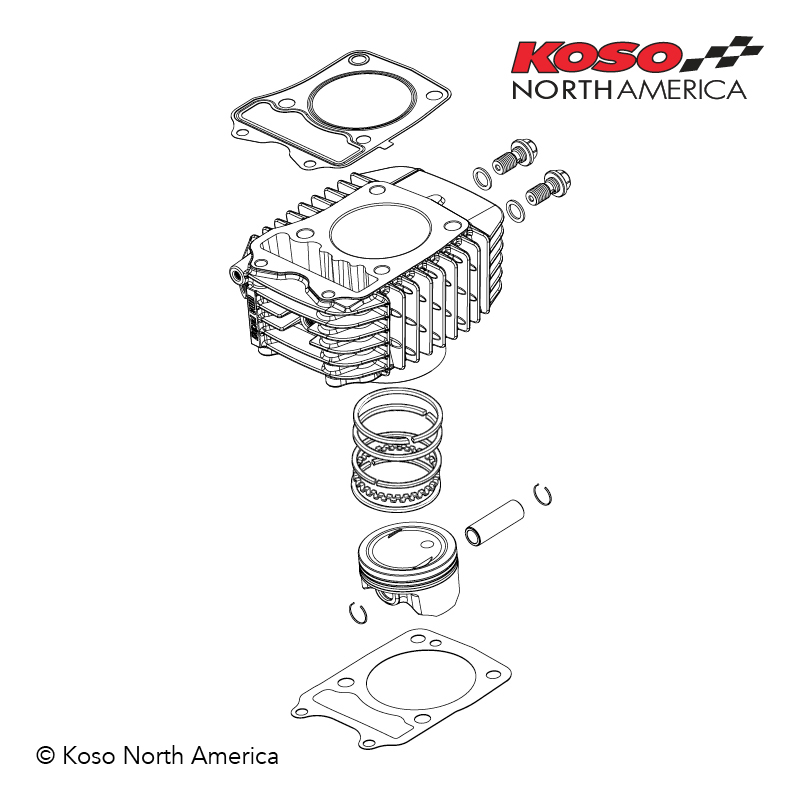 Koso Kit cilindro 170cc Honda Grom Monkey pistone 61mm