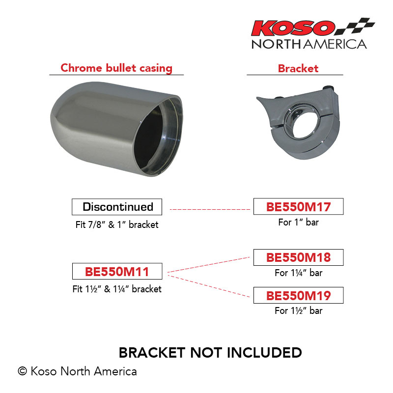Koso Bracket Staffa Manubrio 1,25" Cromata