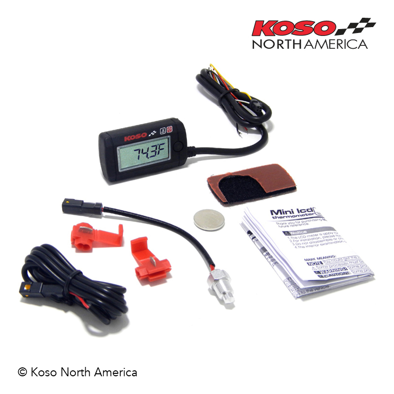 Koso Mini Style termometro LCD 0-200°C sonda 1/8