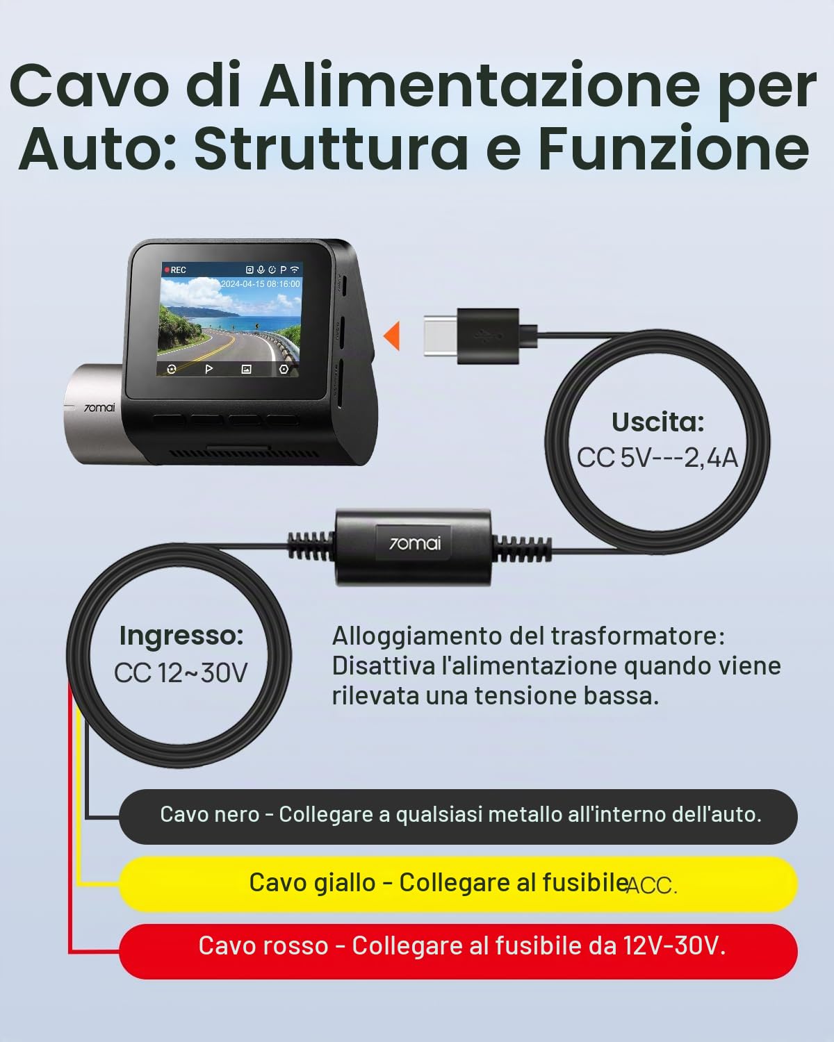 70mai M310 Plus 3K Dash Cam Auto + Kit UP03 1620P