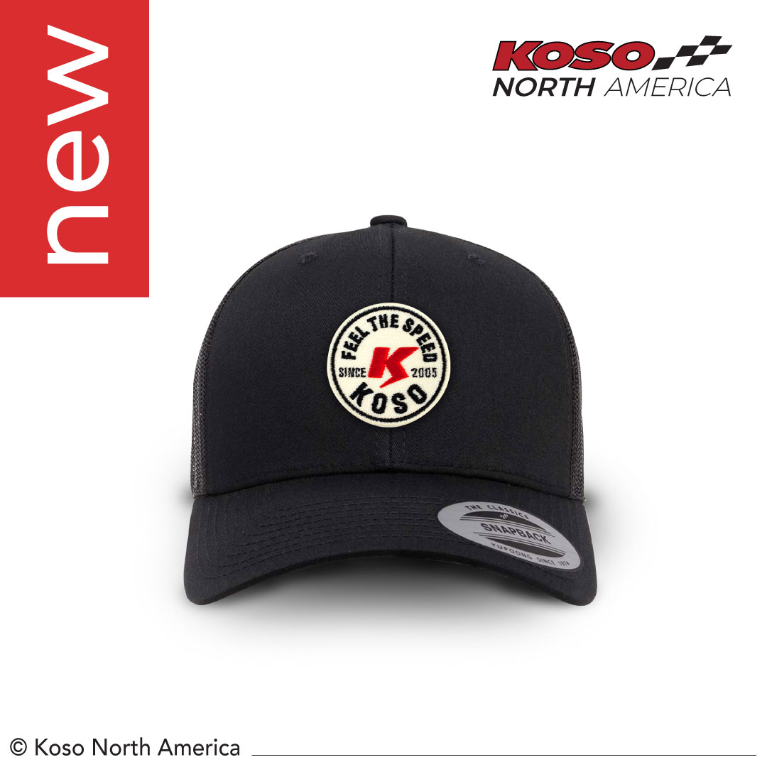 Koso Feel The Speed Vintage Logo cappellino trucker nero mesh