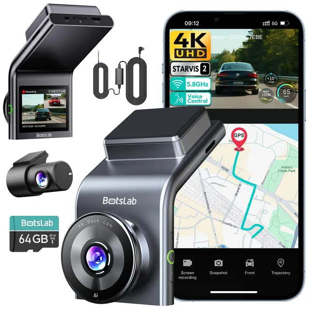Botslab G300H Plus dash cam 4K fronte e retro 64 GB