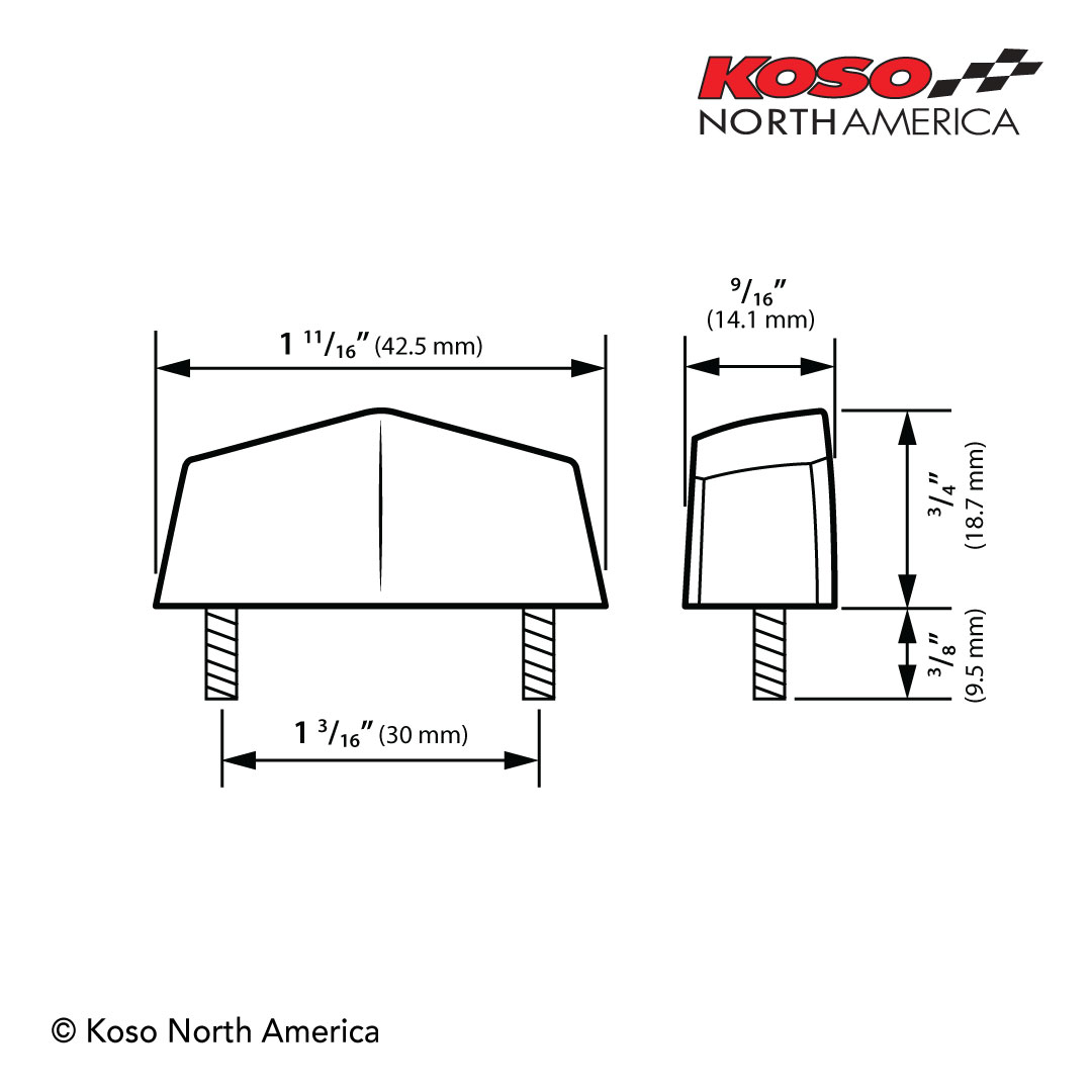 Koso Nano fanale posteriore LED lente rossa ultracompatto