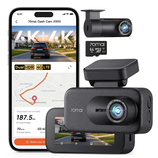 70mai A900 doppia dash cam 4K+4K HDR 64GB
