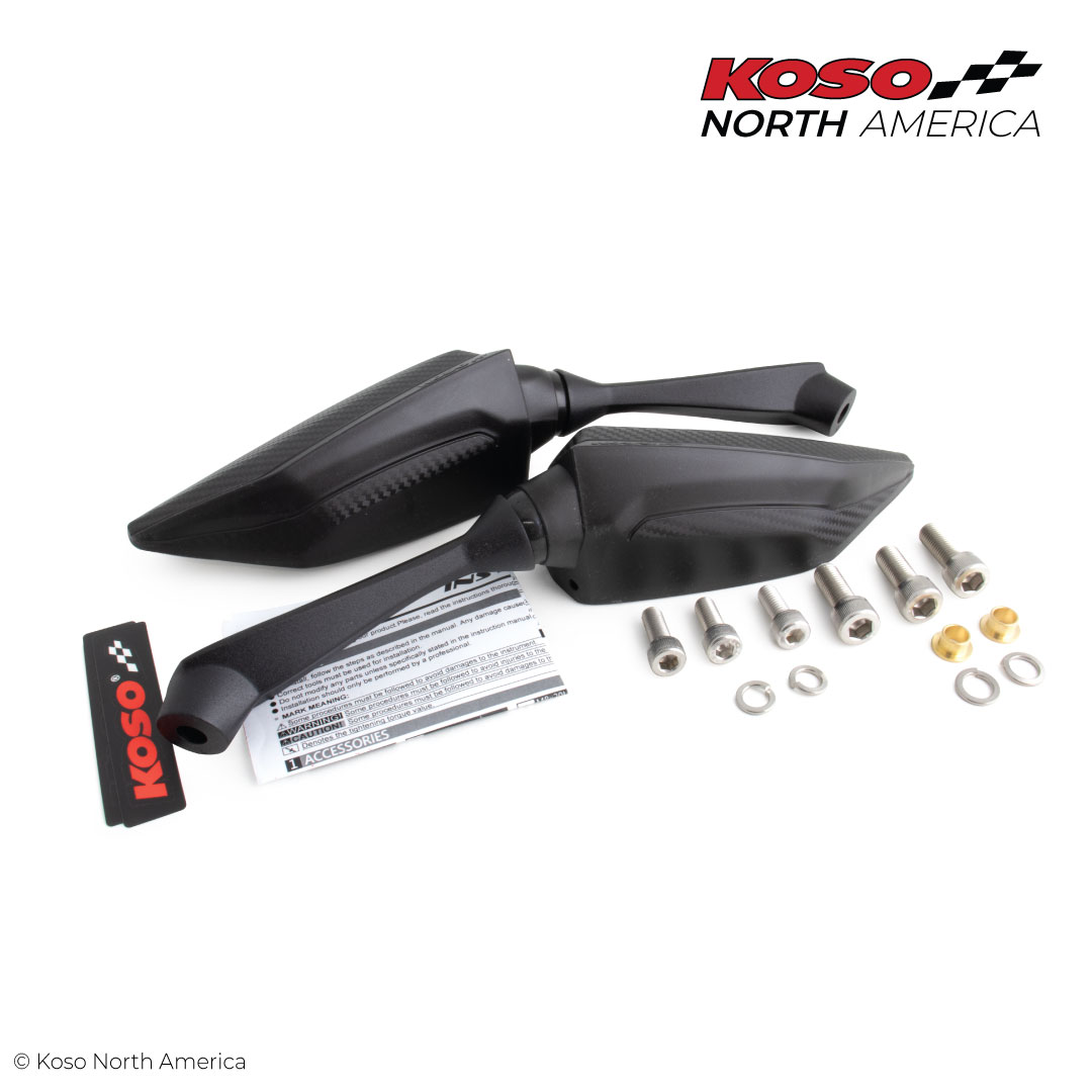 Koso Sprint specchi neri lente trasparente M8 M10