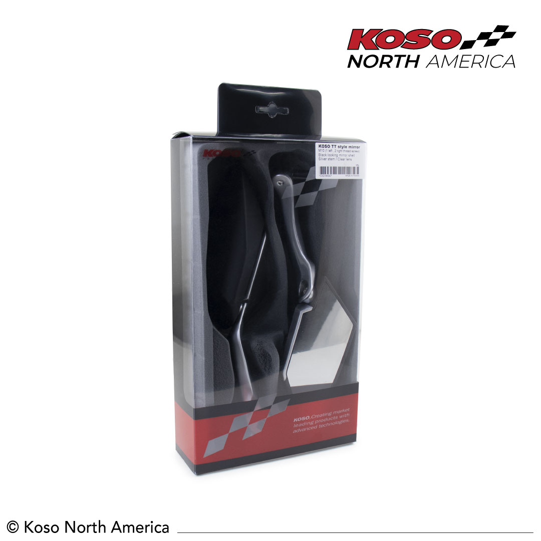 Koso TT-Style specchietti moto neri opachi M10
