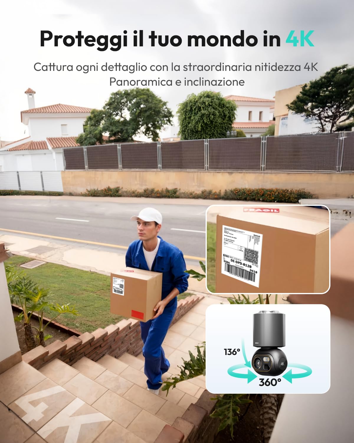Botslab H200 telecamera esterno 4K kit 2 pezzi