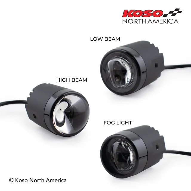 Koso Mini faro LED moto omologato E-mark