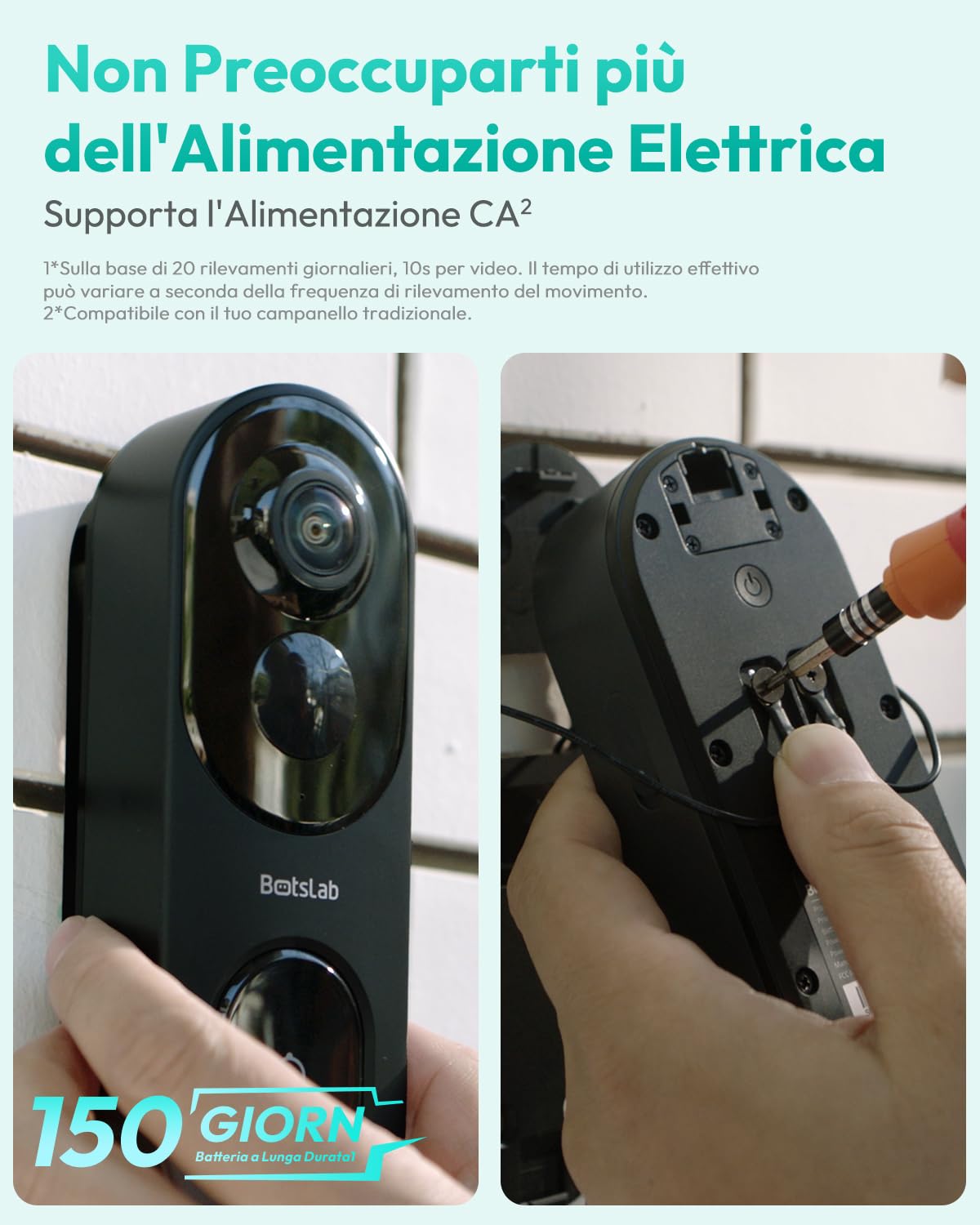 Botslab R810 videocitofono WiFi 5MP SD 32GB