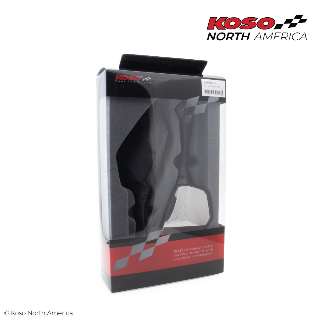Koso Sprint specchi neri lente trasparente M8 M10