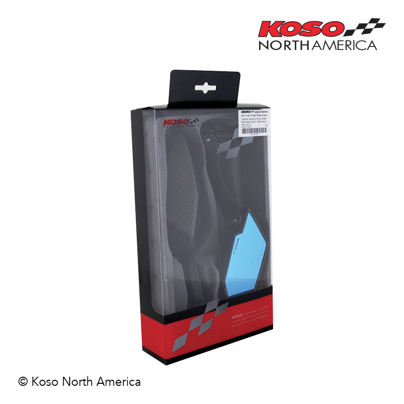 Koso TT-Style specchietti moto M10 carbonio blu