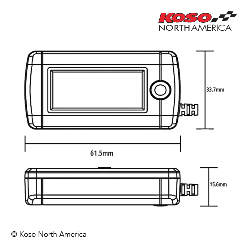 Koso Mini Style termometro LCD 0-200°C sonda 1/8