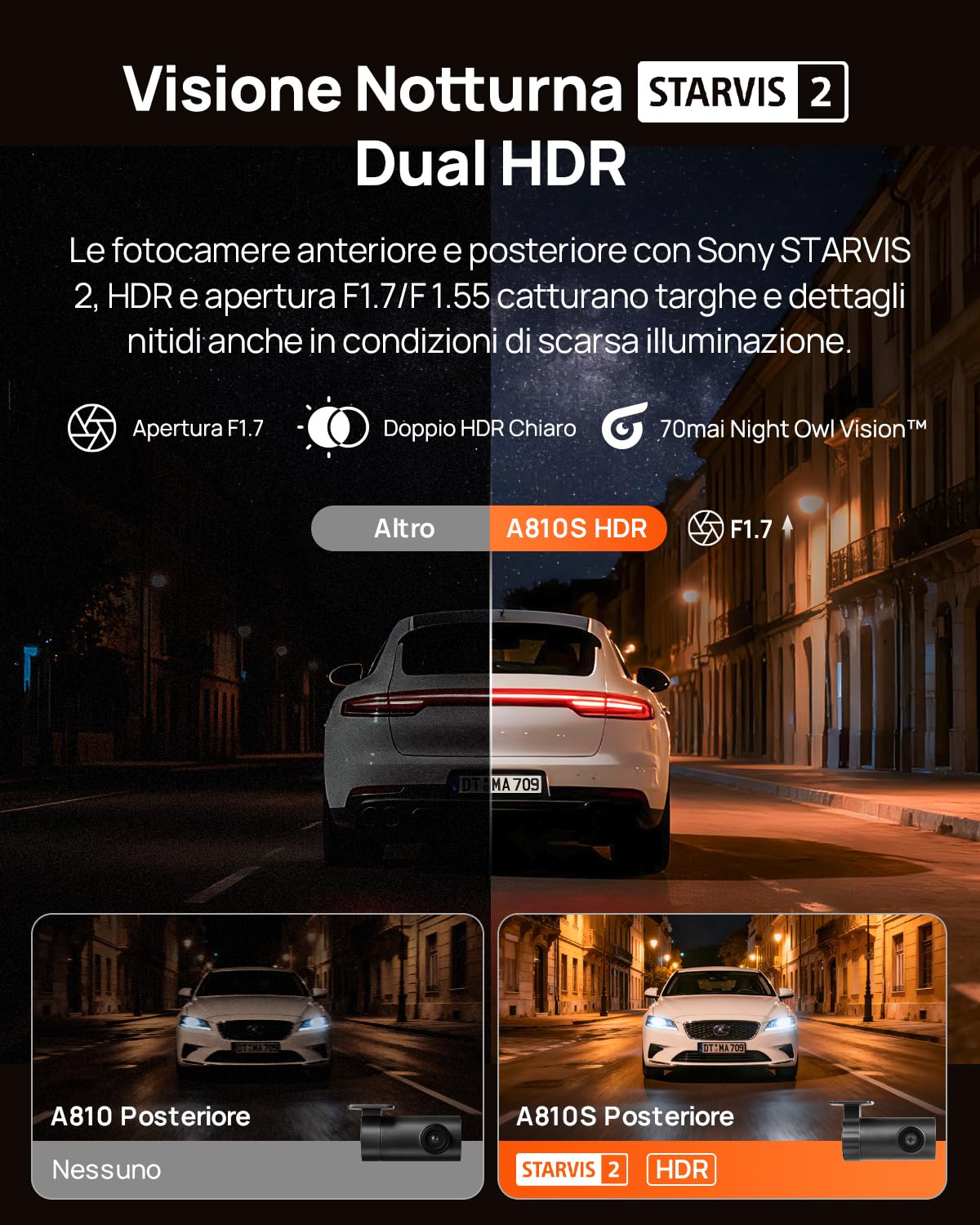 70mai Serie A A810S dash cam 4K SD 128GB GPS
