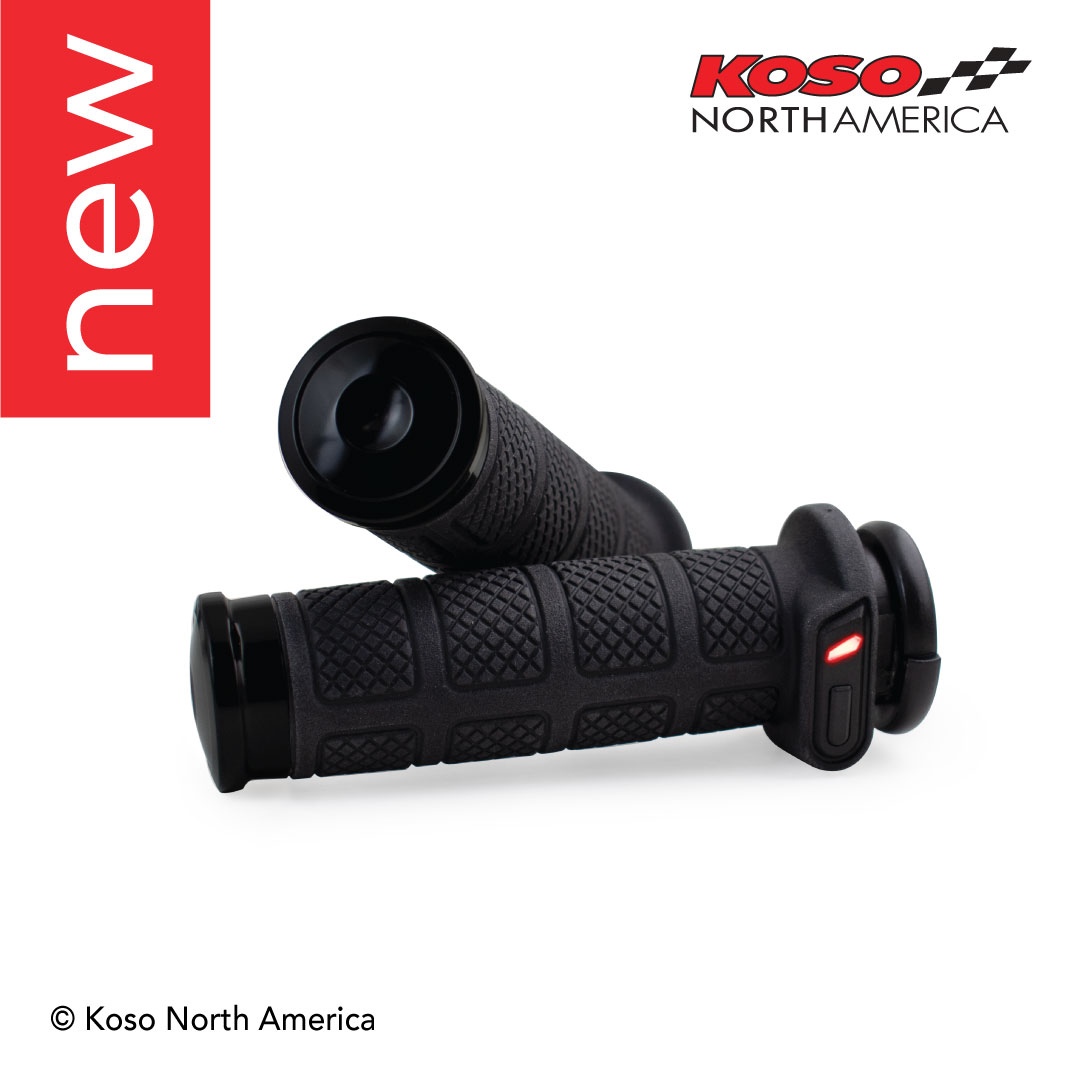 Koso Titan-II manopole riscaldate nero Harley cavo gas 5 livelli