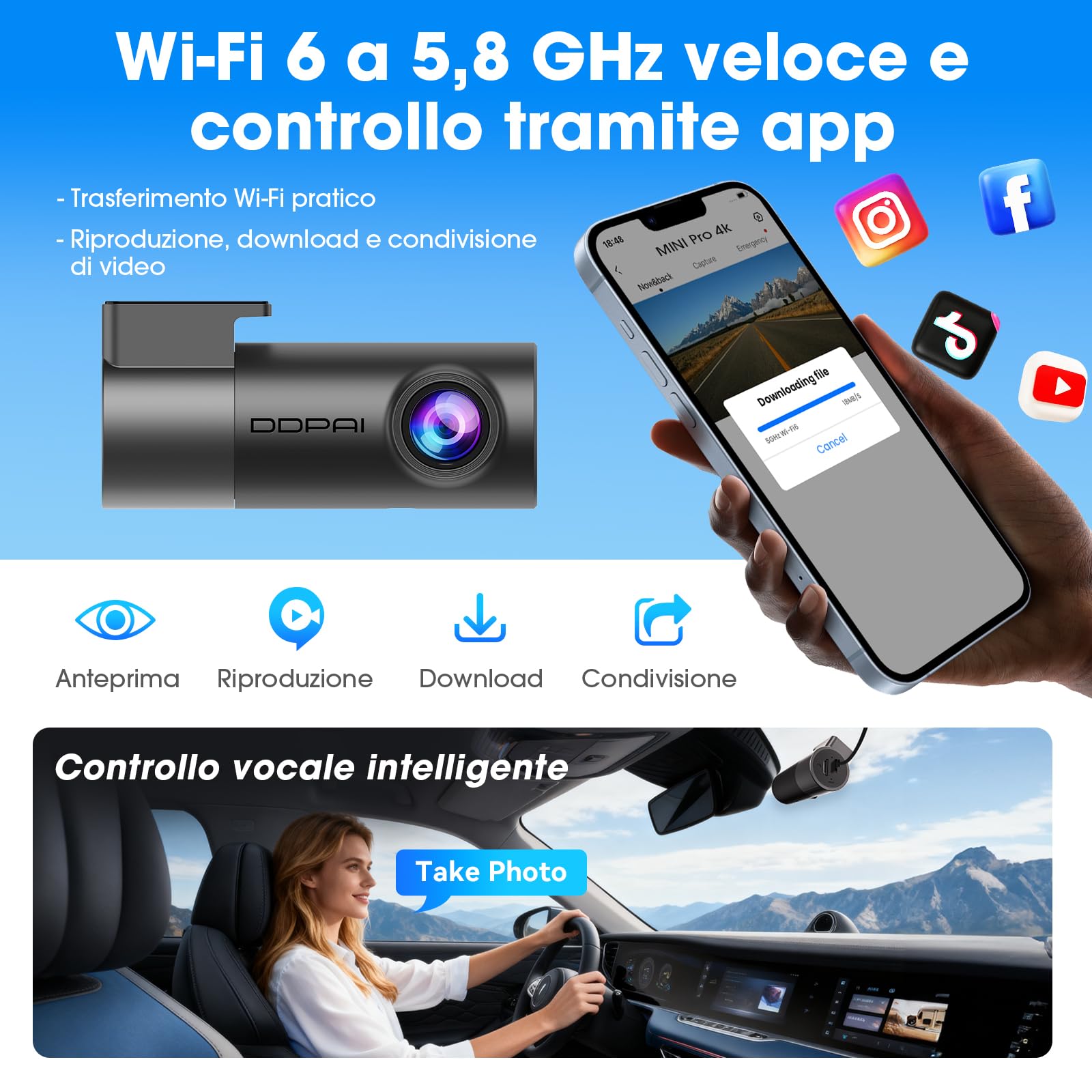 DDPAI Serie Mini Mini Pro dash cam 4K SD 64GB