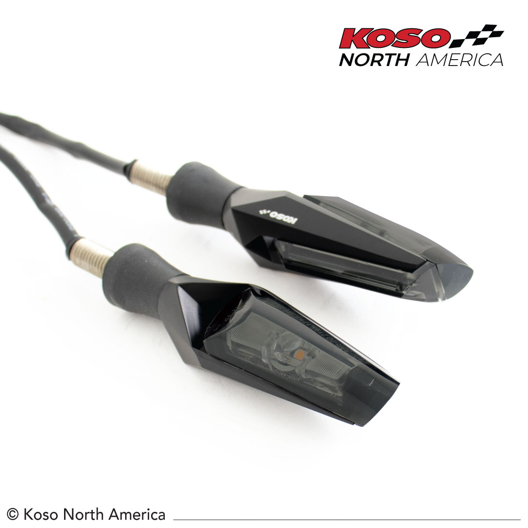 Koso Mars LED frecce moto nere fumé coppia
