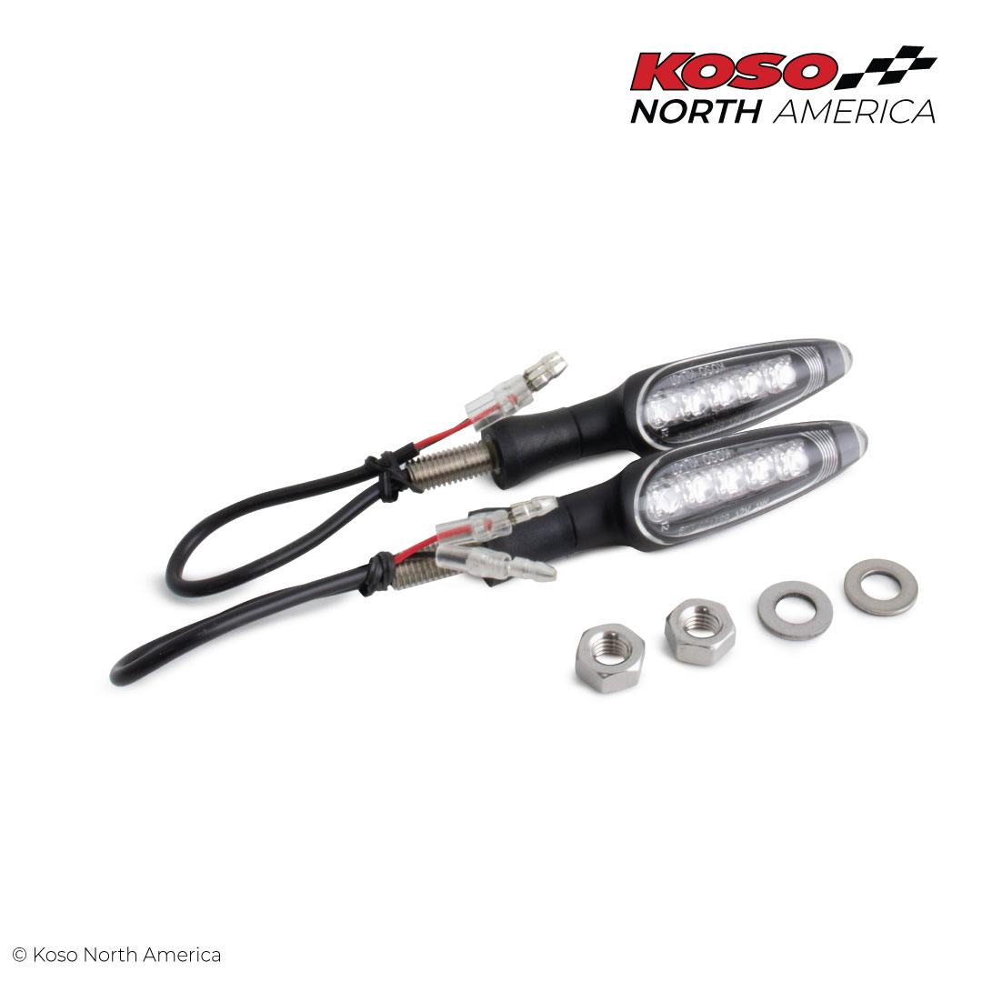 Koso Unlimited indicatori LED nero opaco coppia