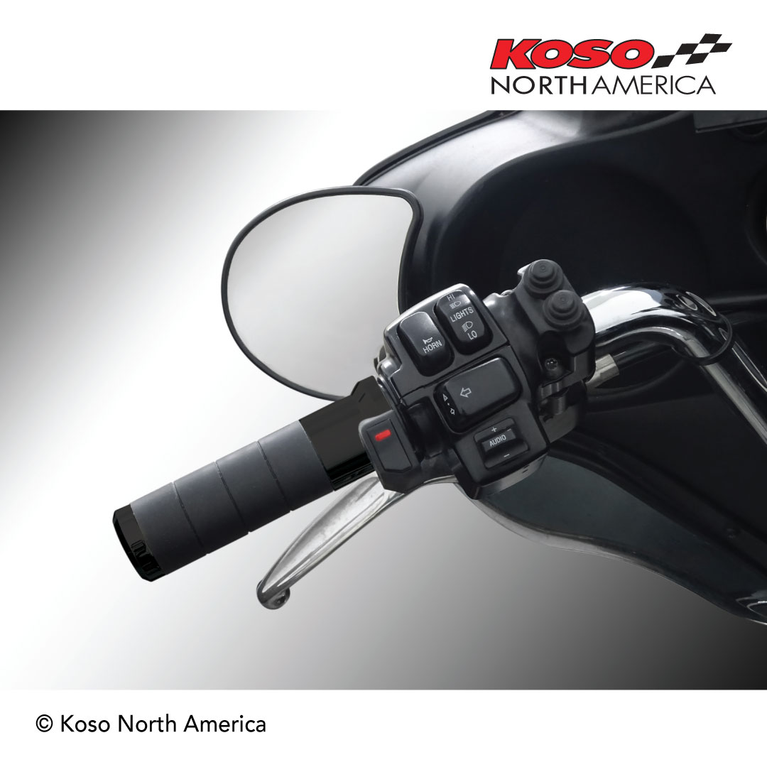 Koso Titan-X manopole riscaldate Harley cavo nere