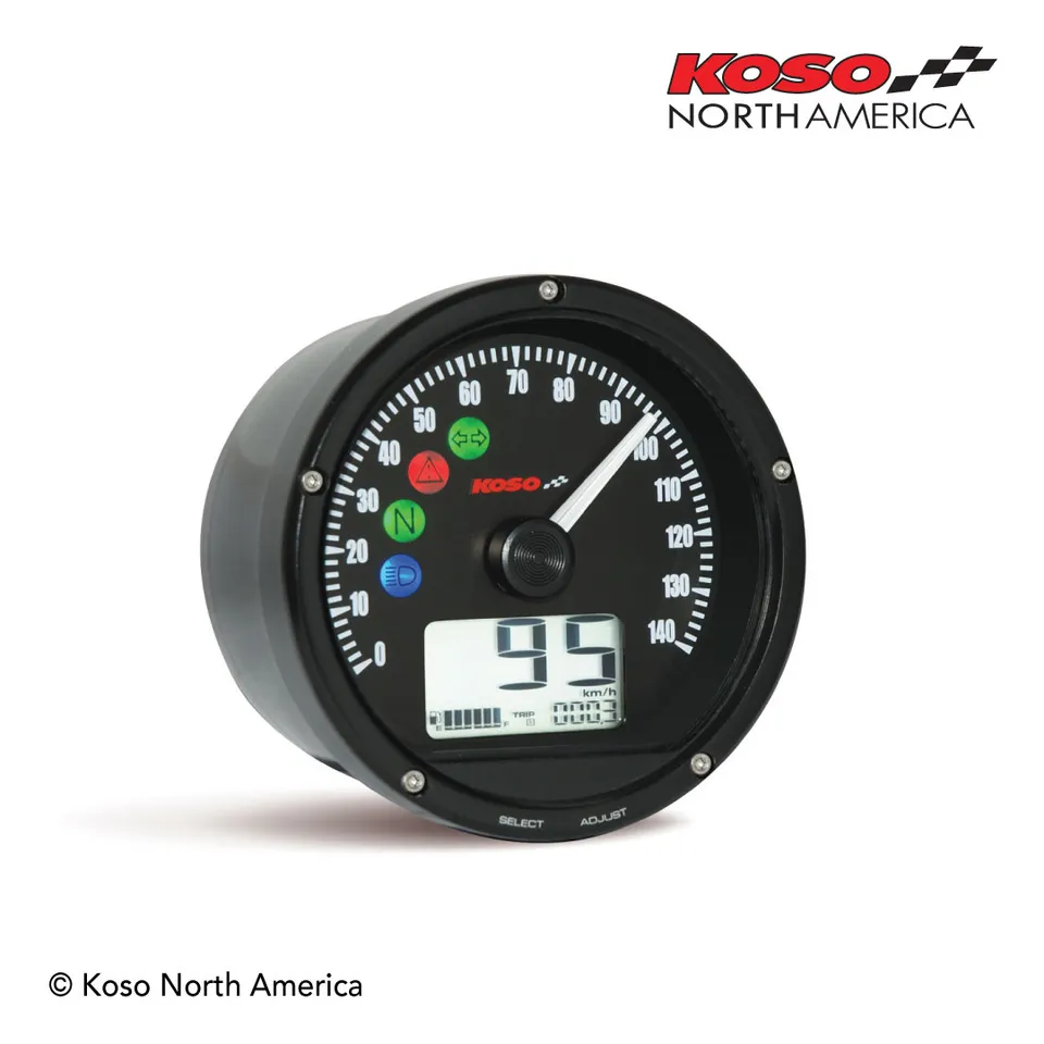 Koso TNT-01S tachimetro moto nero/nero analogico