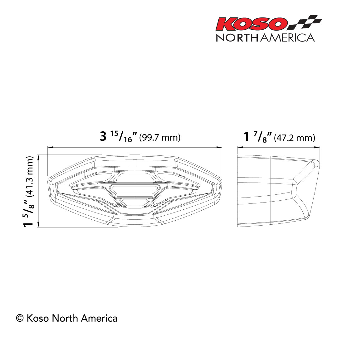 Koso GT-04 fanale posteriore LED moto lente trasparente stop